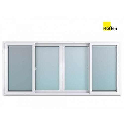 HOFFEN หน้าต่างไวนิล บานเลื่อน FSSF W5 240x110ซม. สีขาว พร้อมมุ้ง
