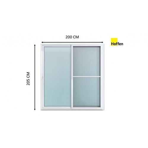 ទ្វាររុញ UPVC  SS D1 200cm.x205cm. ពណ៌ស ជាមួយសំណាញ់ HOFFEN