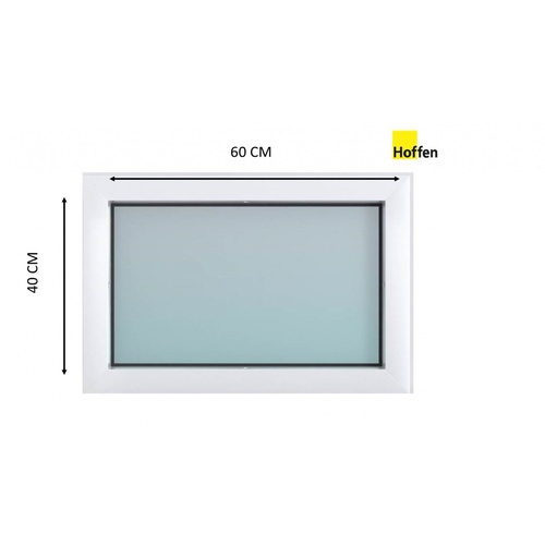 បង្អួចពន្លឺ UPVC  W2 60cm.X40cm. ពណ៌ស HOFFEN