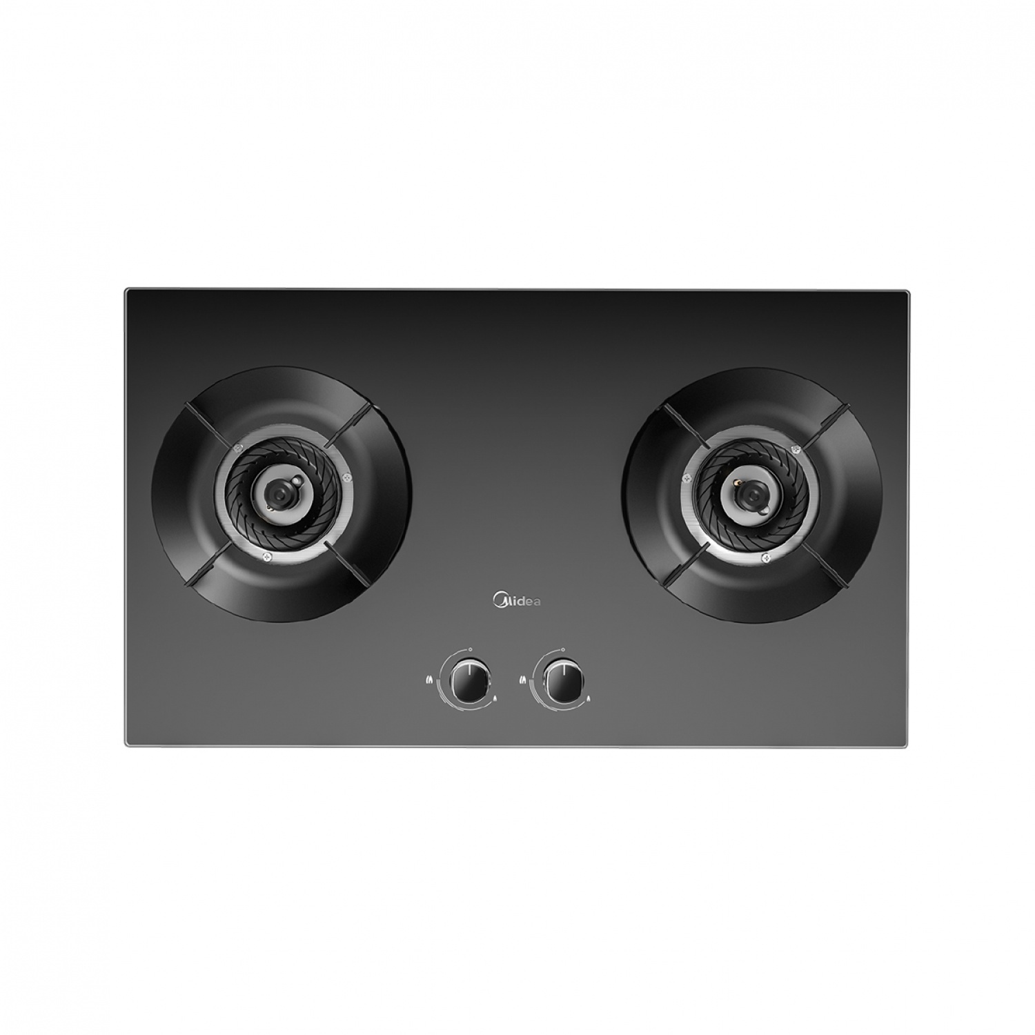 MIDEA  เตาแก๊สหน้ากระจกแบบฝัง 2 หัวเตา รุ่น Q280 สีดำ