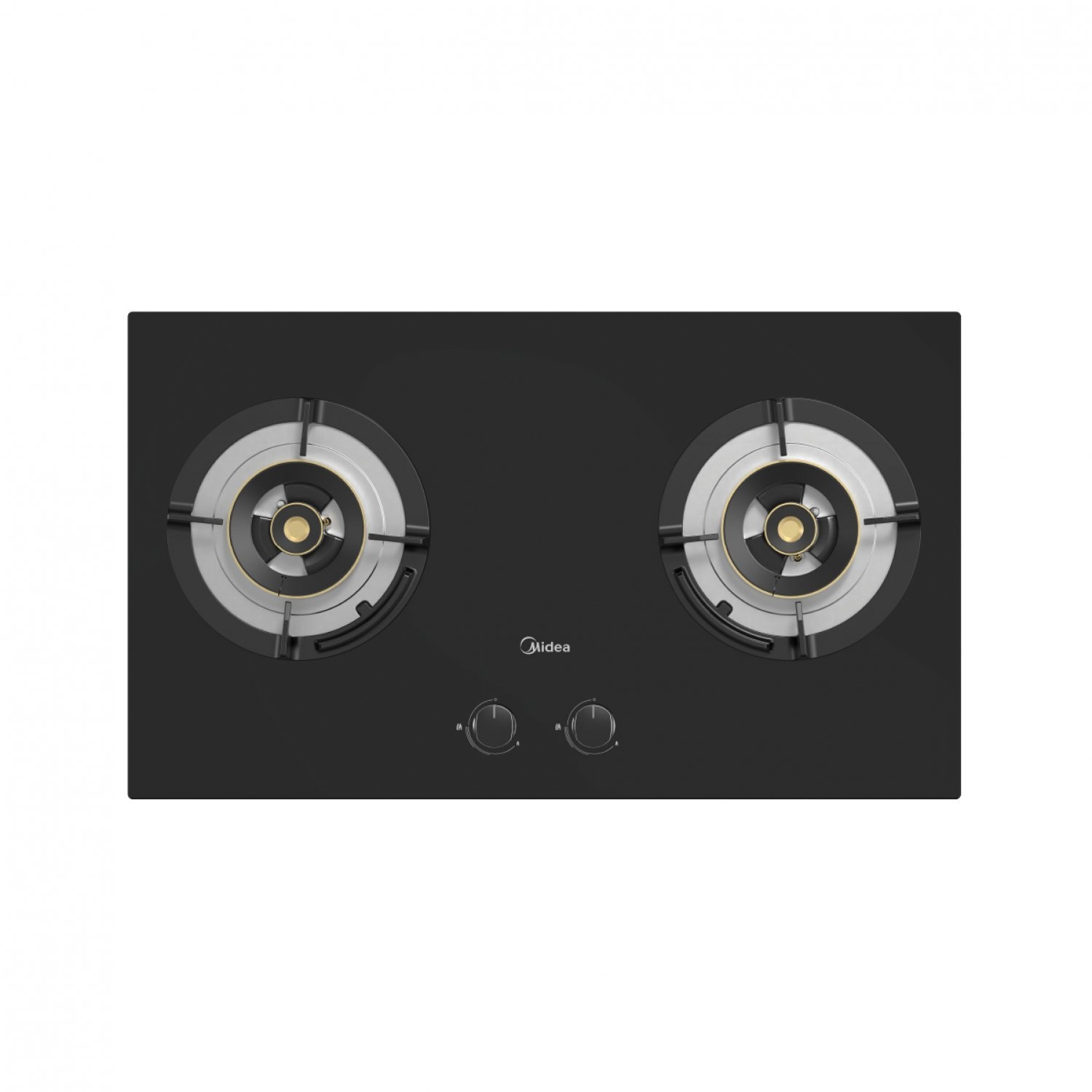 MIDEA เตาแก๊สหน้ากระจกแบบฝัง 2 หัวเตา รุ่น  MQ7230-G สีดำ