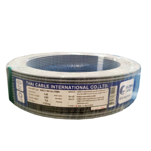 Global Cable สายไฟ THW IEC01 1x6 100เมตร สีเทา