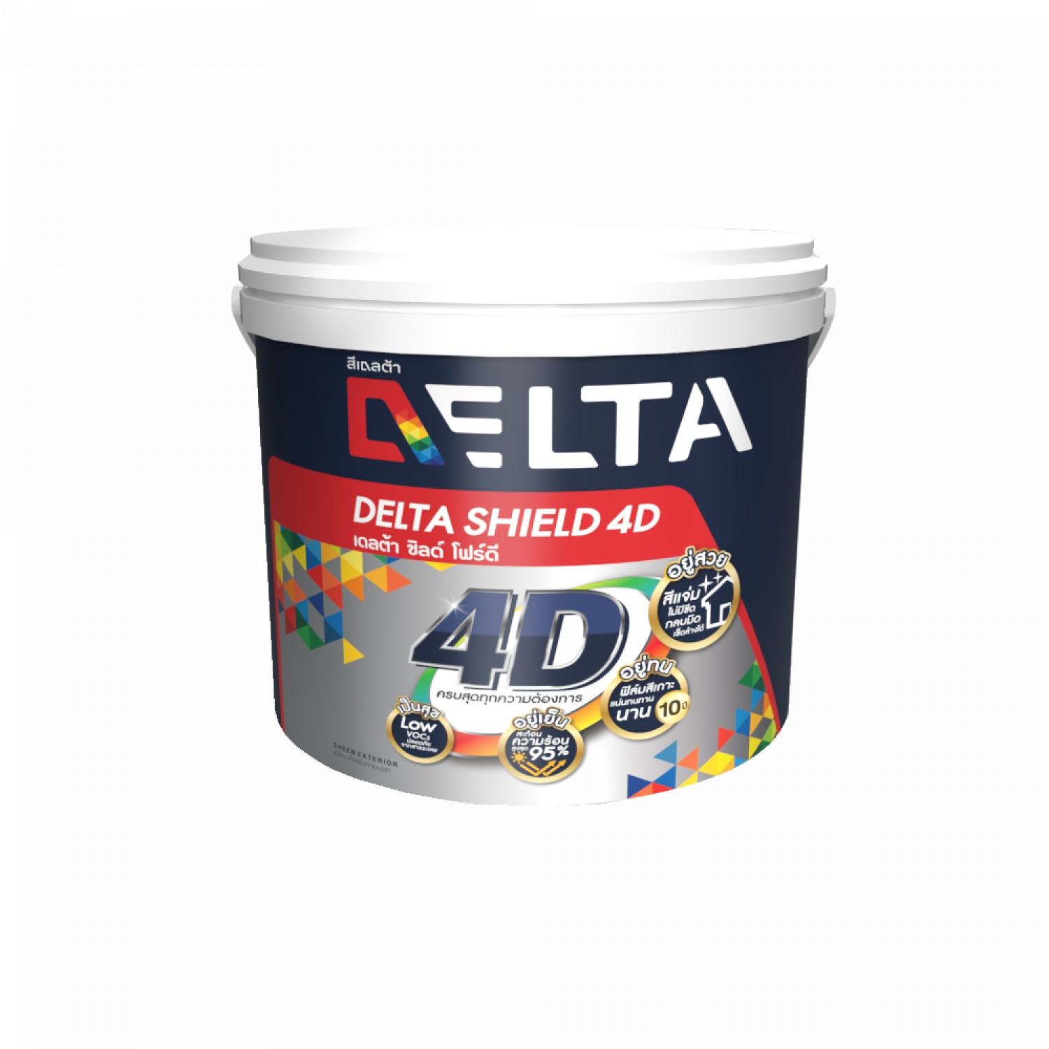 Delta สีน้ำภายนอกชนิดเนียนเดลต้าชิลด์ 4D เบส D 2.5 กล.