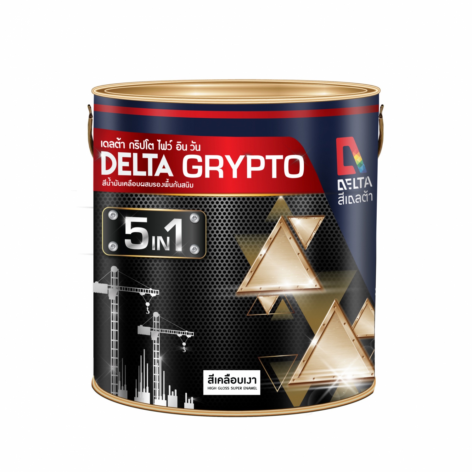 Delta กริปโต5in1 GD-G300 เงา ขนาด 1กล. สีเทา