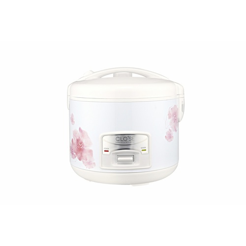CLOSE หม้อหุงข้าวไฟฟ้า ความจุ 1.8 ลิตร OT-RF09  (ลายดอกไม้สีชมพู) สีขาว