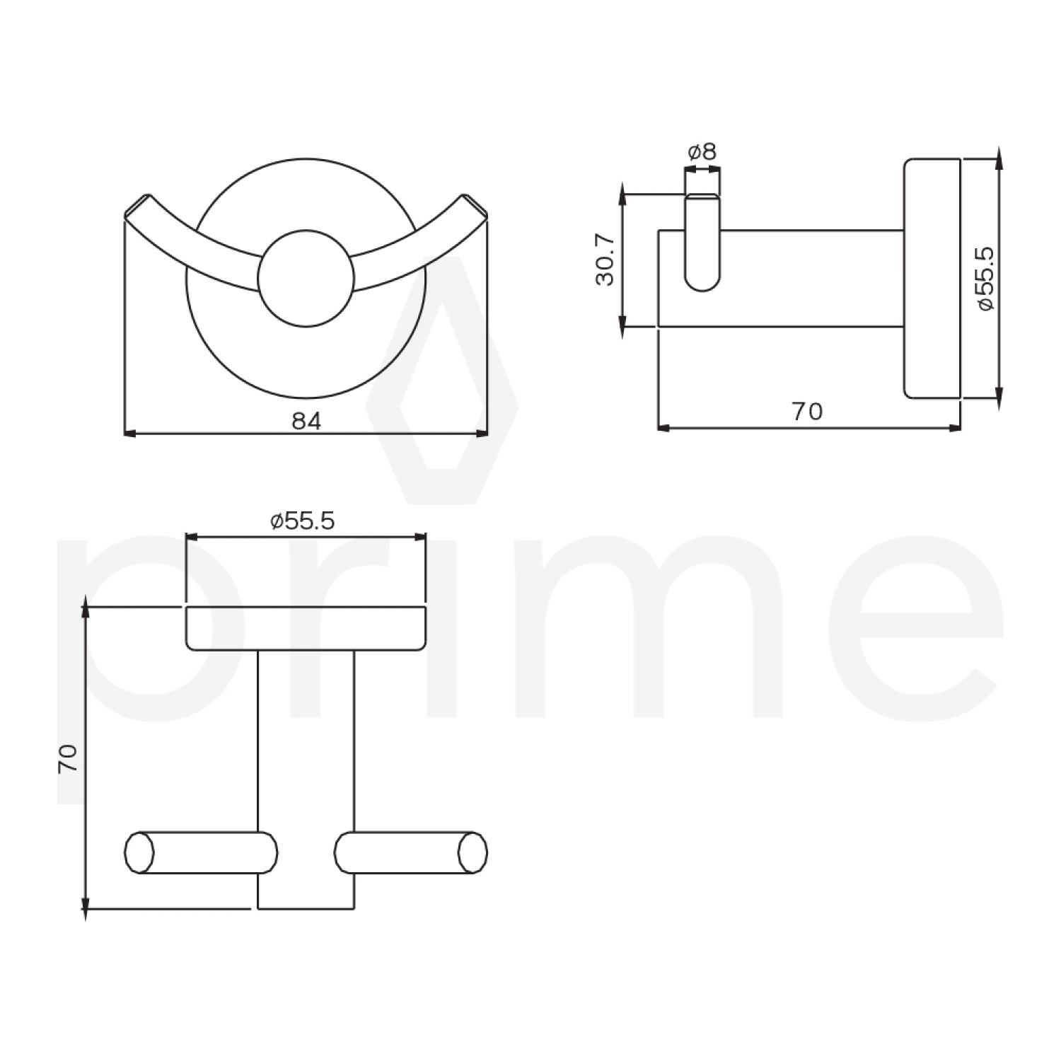 ขอแขวนผ้าสีดำ NR-94001-BA สแตนเลส