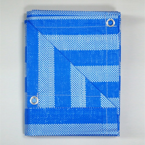 RRK ผ้าใบพลาสติกสาน รุ่นหนาพิเศษ แบบผืน 3Y.x4M. สีฟ้าขาว