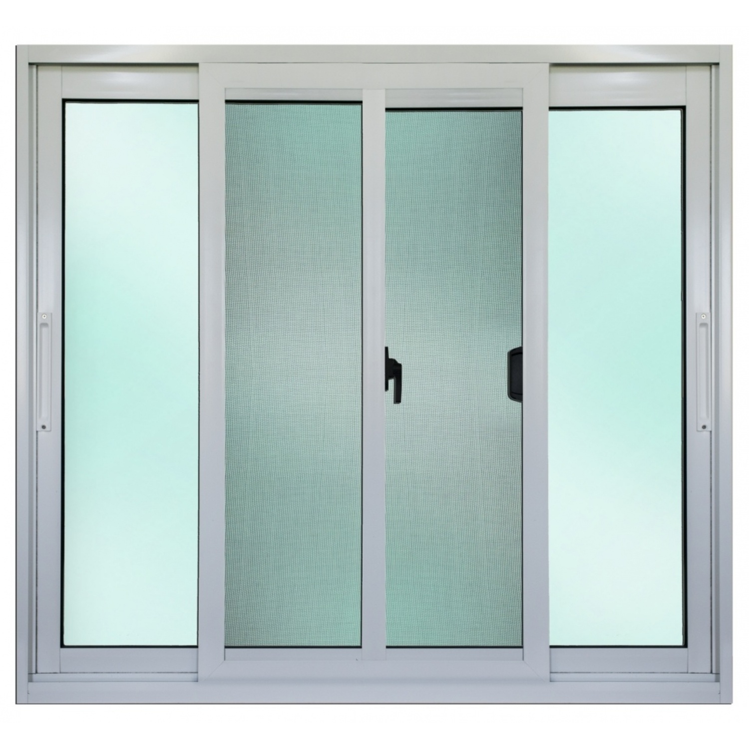 WELLINGTAN (LIKE) หน้าต่างอะลูมิเนียม บานเลื่อน SS 100X100ซม. สีขาว+มุ้ง