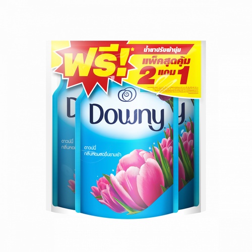 DOWNY น้ำยาปรับผ้านุ่ม กลิ่นซันไรท์เฟรช แบบเติม ขนาด 540 มล. สีฟ้า (แพ็ค 2 แถม 1)