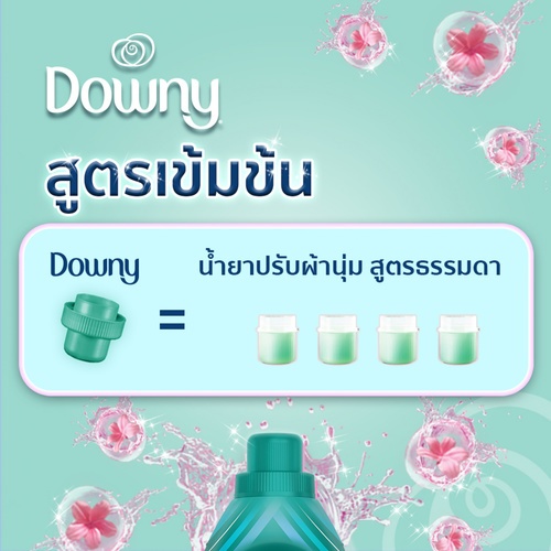 DOWNY น้ำยาปรับผ้านุ่ม สูตรตากในร่ม แบบเติม ขนาด 490  มล. สีเขียว (แพ็ค 2 แถม 1)