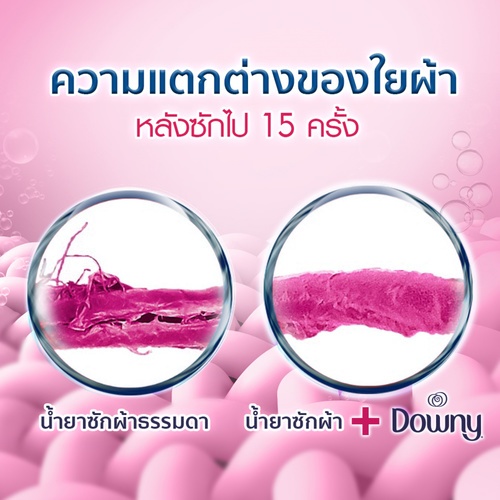 DOWNY น้ำยาปรับผ้านุ่ม กลิ่นสวนดอกไม้ผลิ แบบเติม ขนาด 490  มล. สีชมพู (แพ็ค 2 แถม 1)