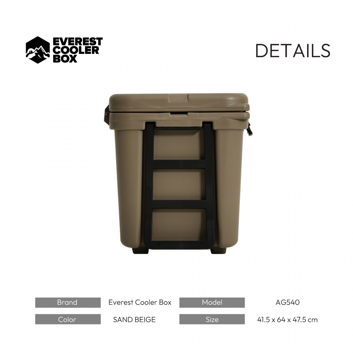 EVEREST COOLER BOX กระติกน้ำแข็งมีล้อลาก AG540 ขนาด 54 ลิตร สี SAND BEIGE