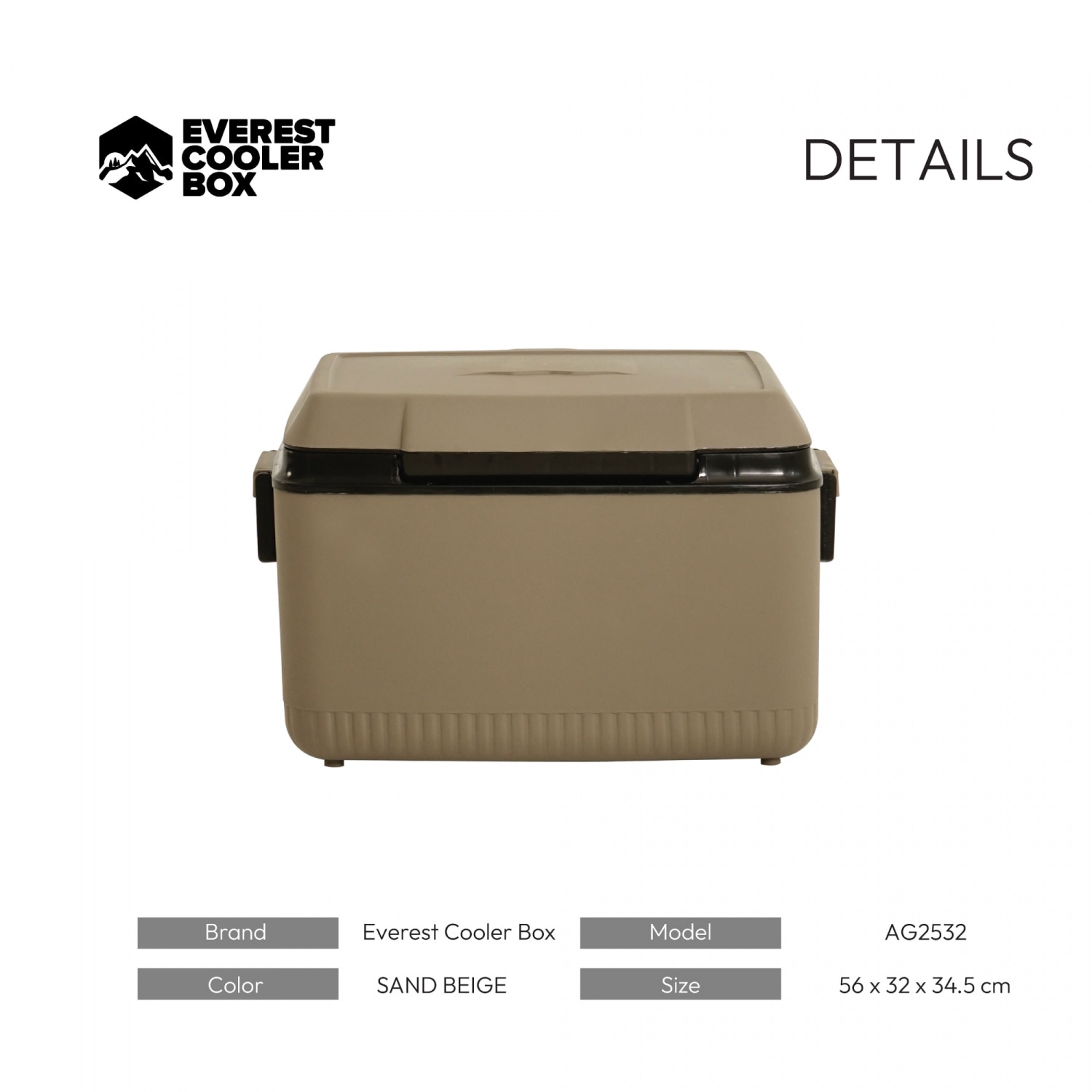 EVEREST COOLER BOX ถังแช่อเนกประสงค์ 32 ลิตร สี SAND BEIGE