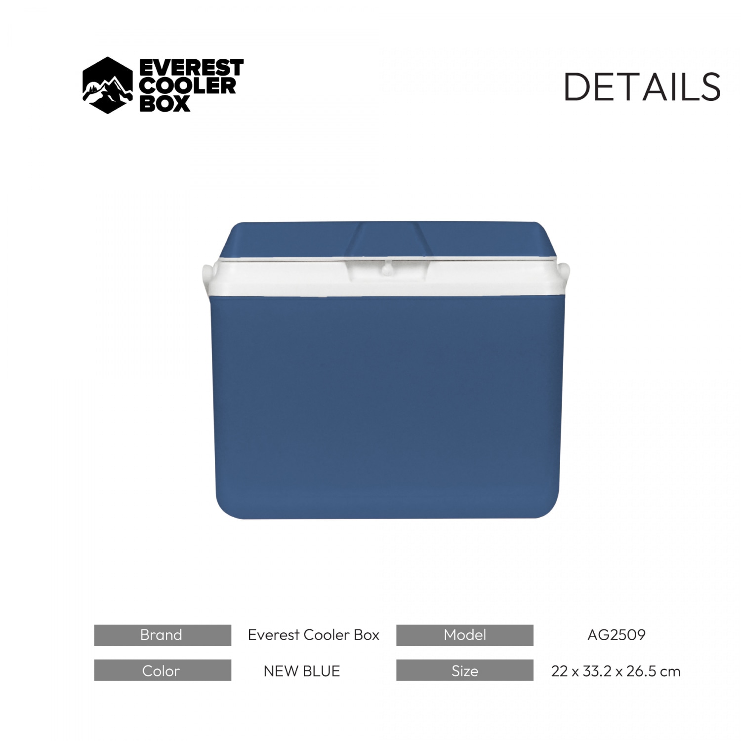 EVEREST COOLER BOX กระติกน้ำแข็ง 9 ลิตร สี NEW BLUE 