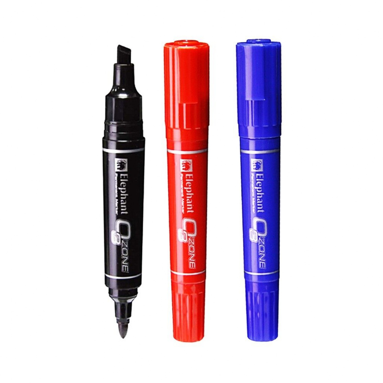 Elephant ปากกาเคมี 2 หัว (12ด้าม/แพ็ค) หมึกสีดำ