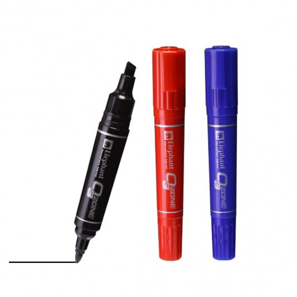 Elephant ปากกาเคมี 2 หัว (12ด้าม/แพ็ค) หมึกสีดำ