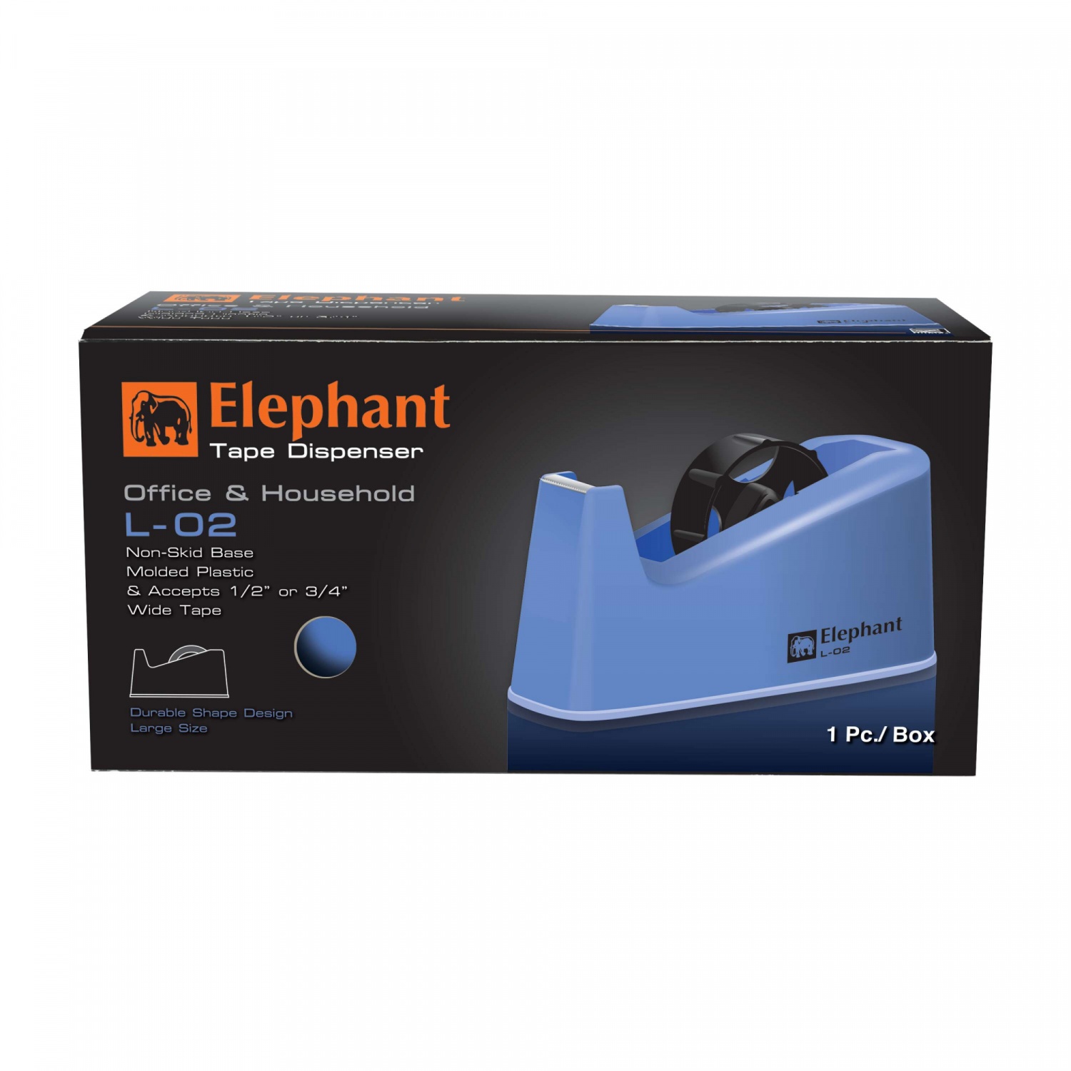 Elephant แท่นตัดเทปใส OPP แกน 3 นิ้ว รุ่น L-02 B สีฟ้า