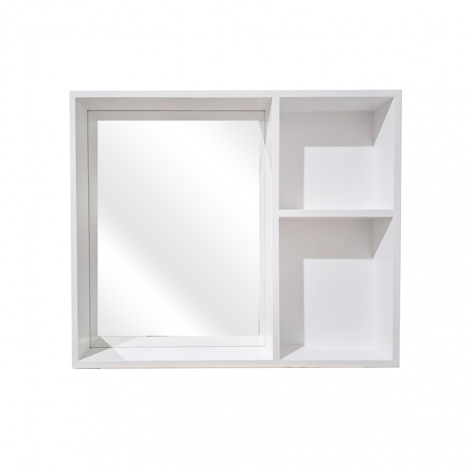 Nice กรอบกระจกเงาพร้อมชั้นวาง สีขาว