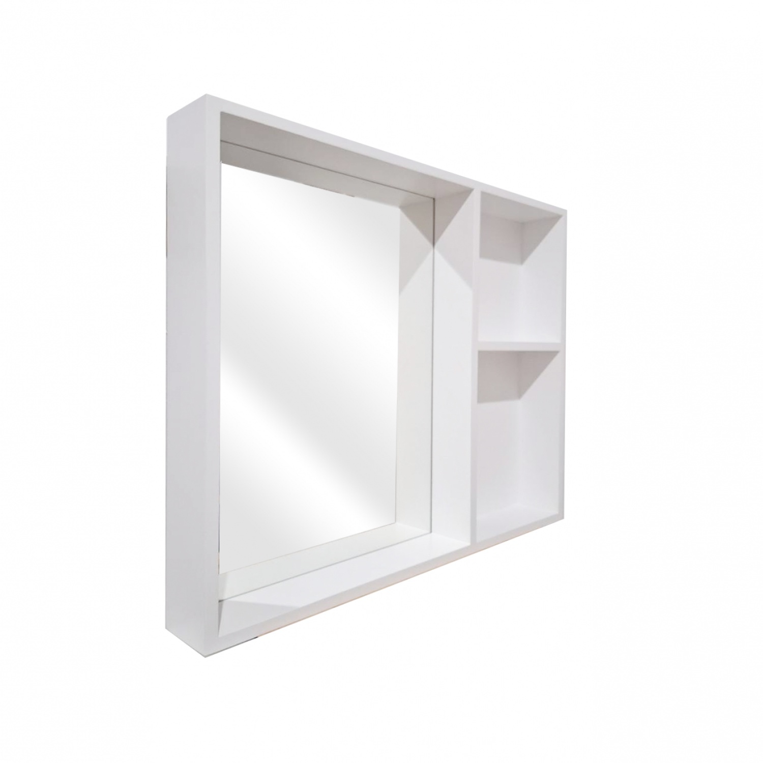 Nice กรอบกระจกเงาพร้อมชั้นวาง สีขาว