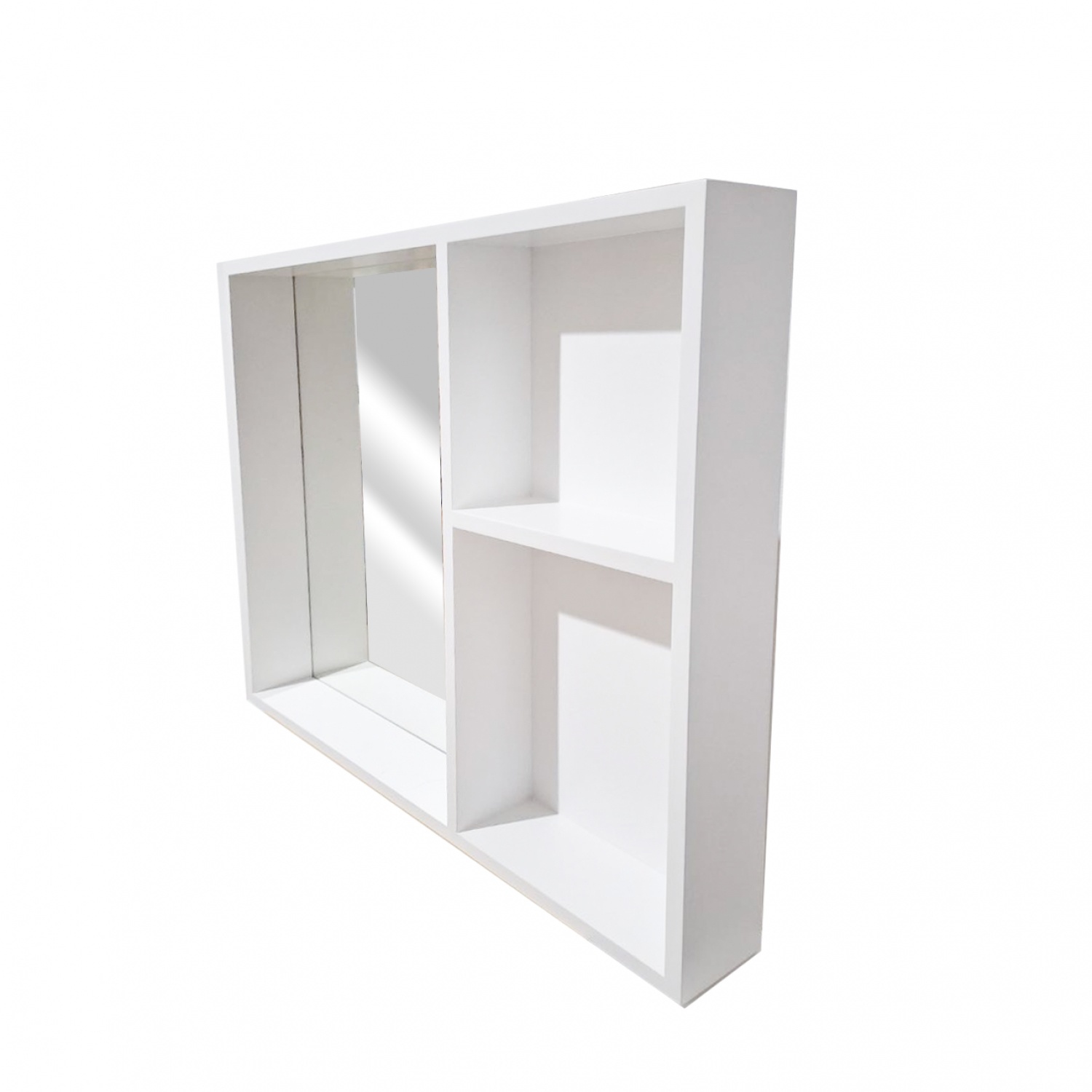 Nice กรอบกระจกเงาพร้อมชั้นวาง สีขาว