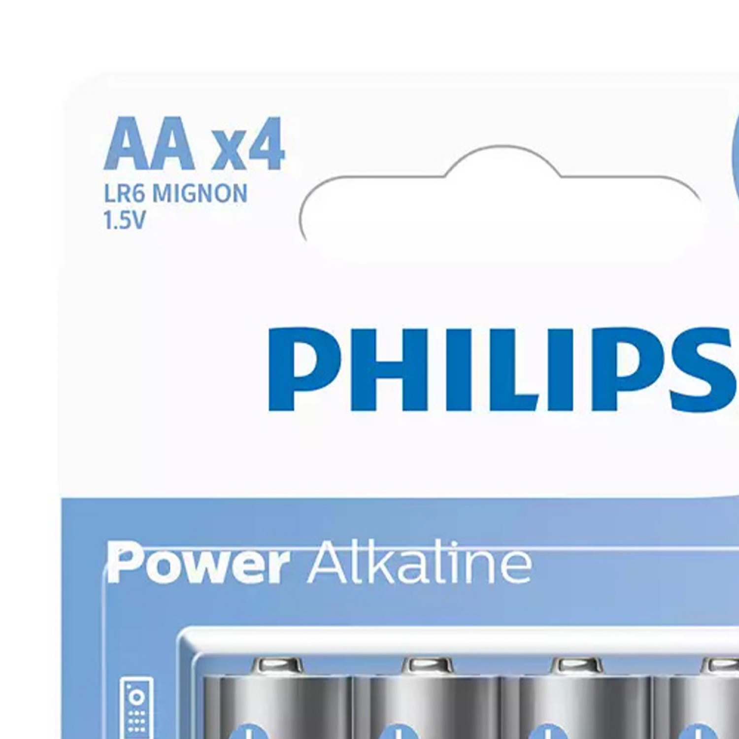 PHILIPS ถ่านไฟฉายอัลคาไลน์  Power Alkaline AA 4 ก้อน  สีเงิน