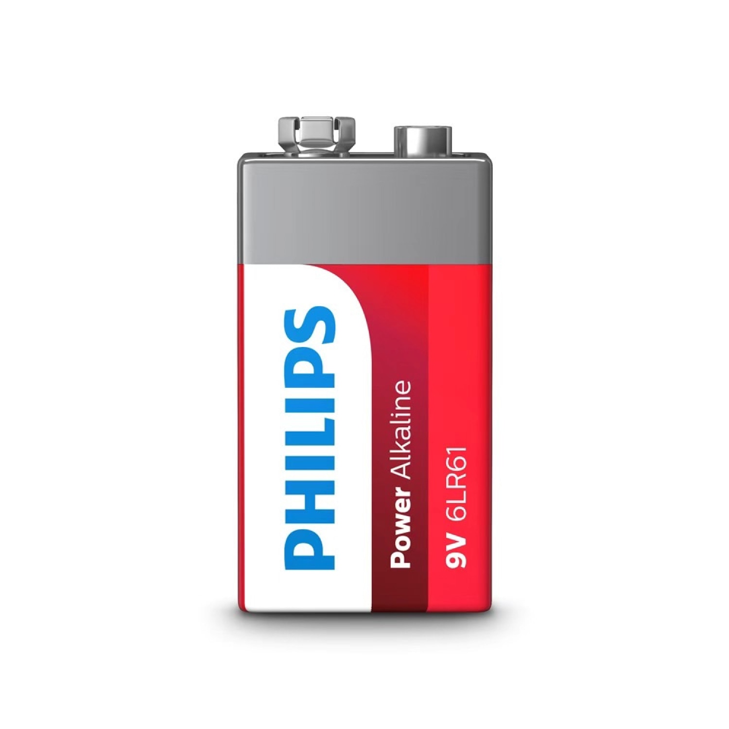 PHILIPS ถ่านไฟฉายอัลคาไลน์  Power Alkaline 1 ก้อน 9V สีไวน์แดง  