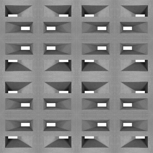 วีบล็อค อิฐบล็อกกันฝน ชนิดสองช่อง ขนาด 19x19x9 ซม.