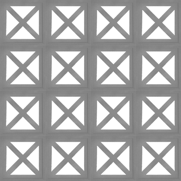 วีบล็อค อิฐบล็อกช่องลมลาย ลายคูณ 1 ขนาด 19x19x9ซม.