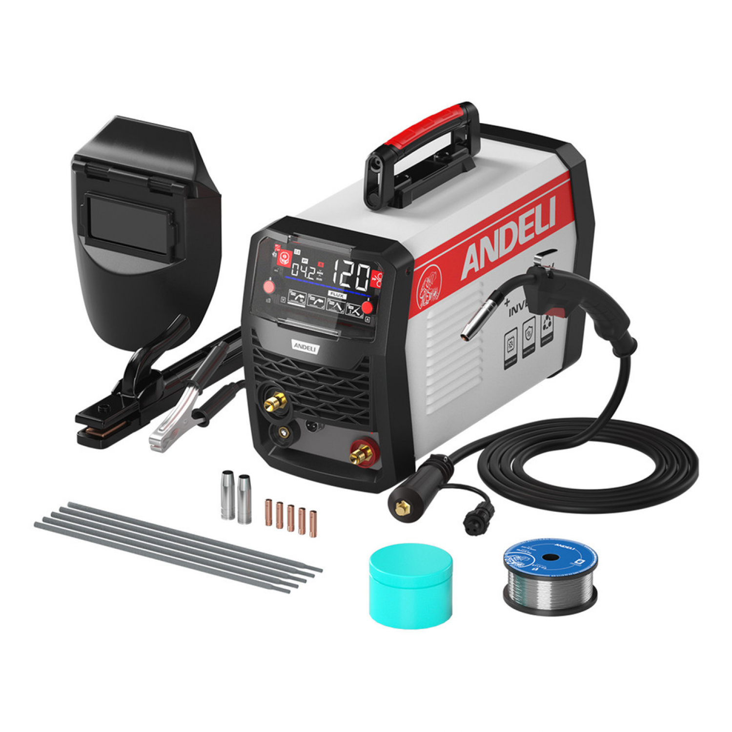 ANDELI เครื่องเชื่อมไฟฟ้าอินเวอร์เตอร์ 120A จอ LED รุ่น MIG-270N LED