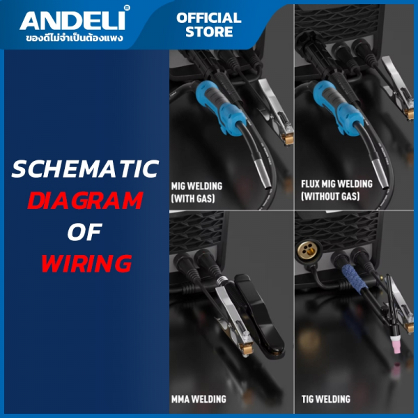 ANDELI เครื่องเชื่อมไฟฟ้าอินเวอร์เตอร์ 120A จอ LED รุ่น MIG-270N LED