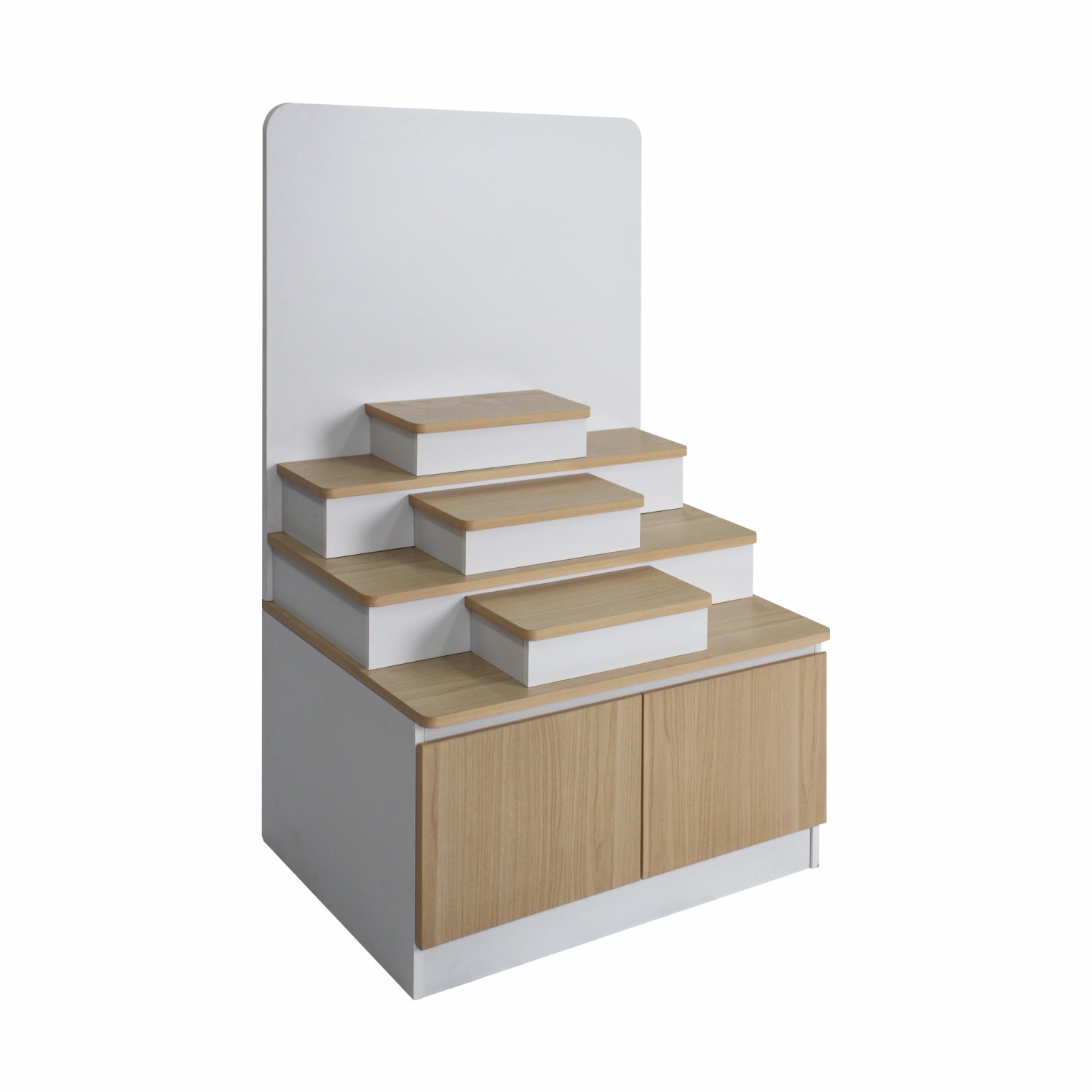 DELICATO ตู้บูชาพระแบบโมเดิร์น ตั้งพื้น ขนาด 80x50x120 ซม. รุ่นอแมนด้า สีบีช/ขาว