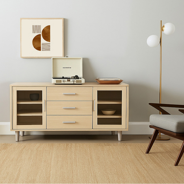 DELICATO ชั้นวางทีวี รุ่นบอสตัน ขนาด 152.6x39.5x85.9 ซม. สีบีช 