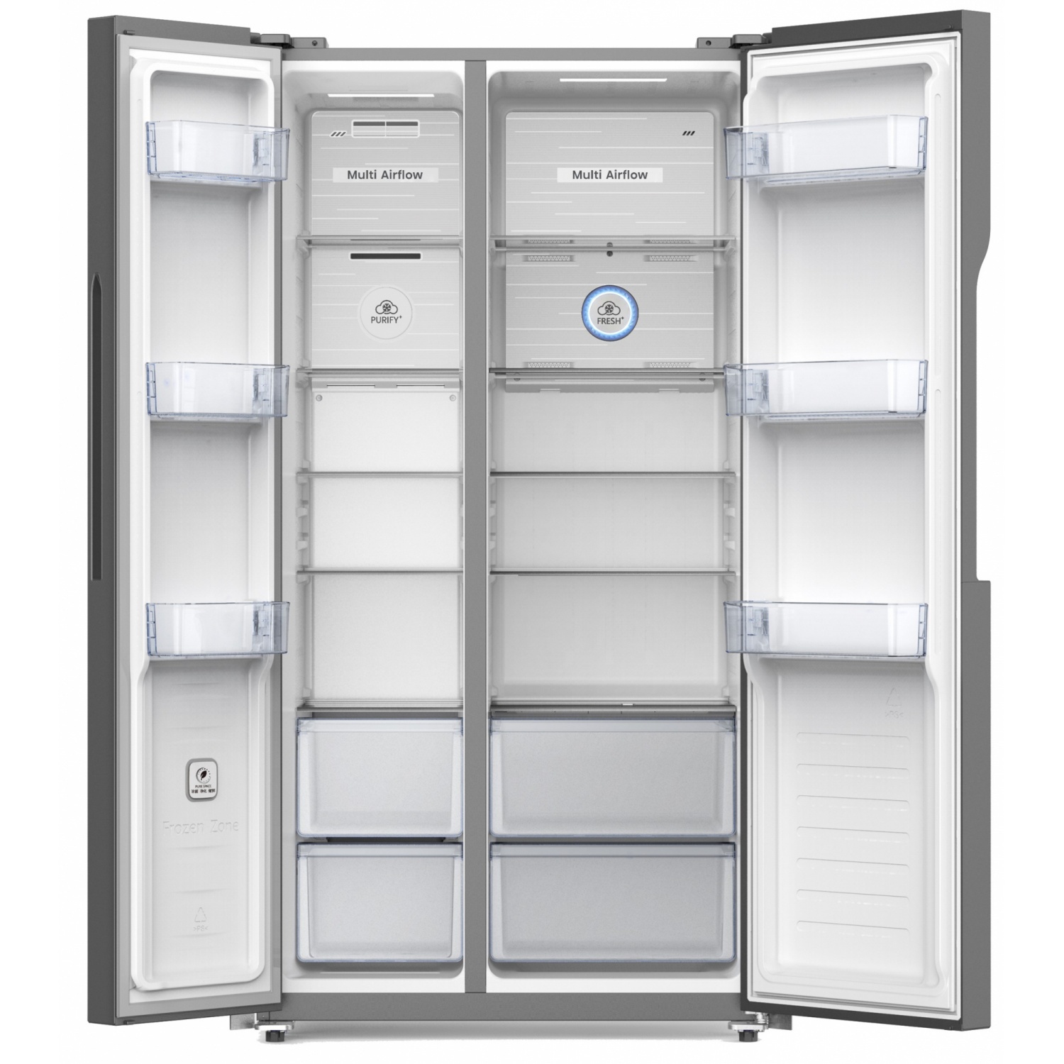 HISENSE ตู้เย็น SBS ขนาด 21.7Q รุ่น RS808N4TBMU สีเงาดำ