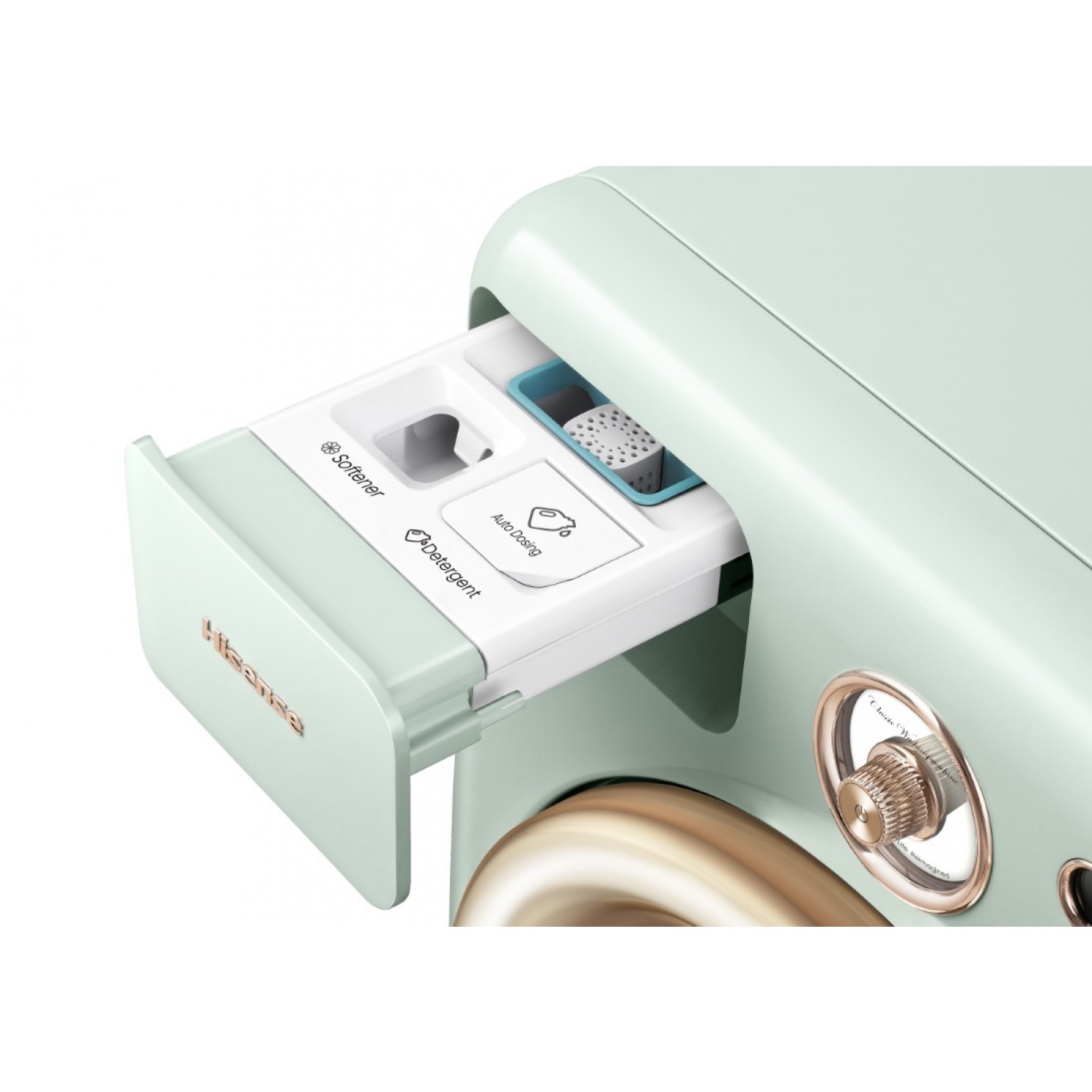 HISENSE เครื่องซักอบผ้าฝาหน้า ซัก10.5kg./อบ7kg รุ่น WD105R5  สีโรมันกรีน