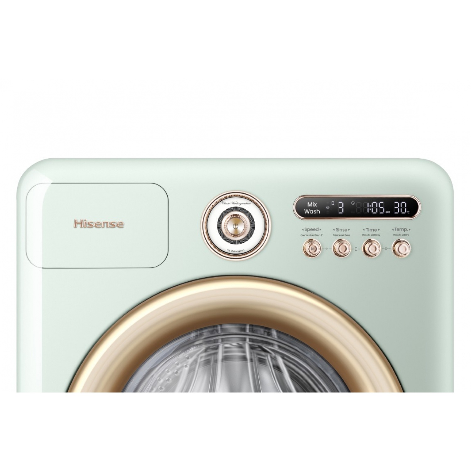 HISENSE เครื่องซักอบผ้าฝาหน้า ซัก10.5kg./อบ7kg รุ่น WD105R5  สีโรมันกรีน