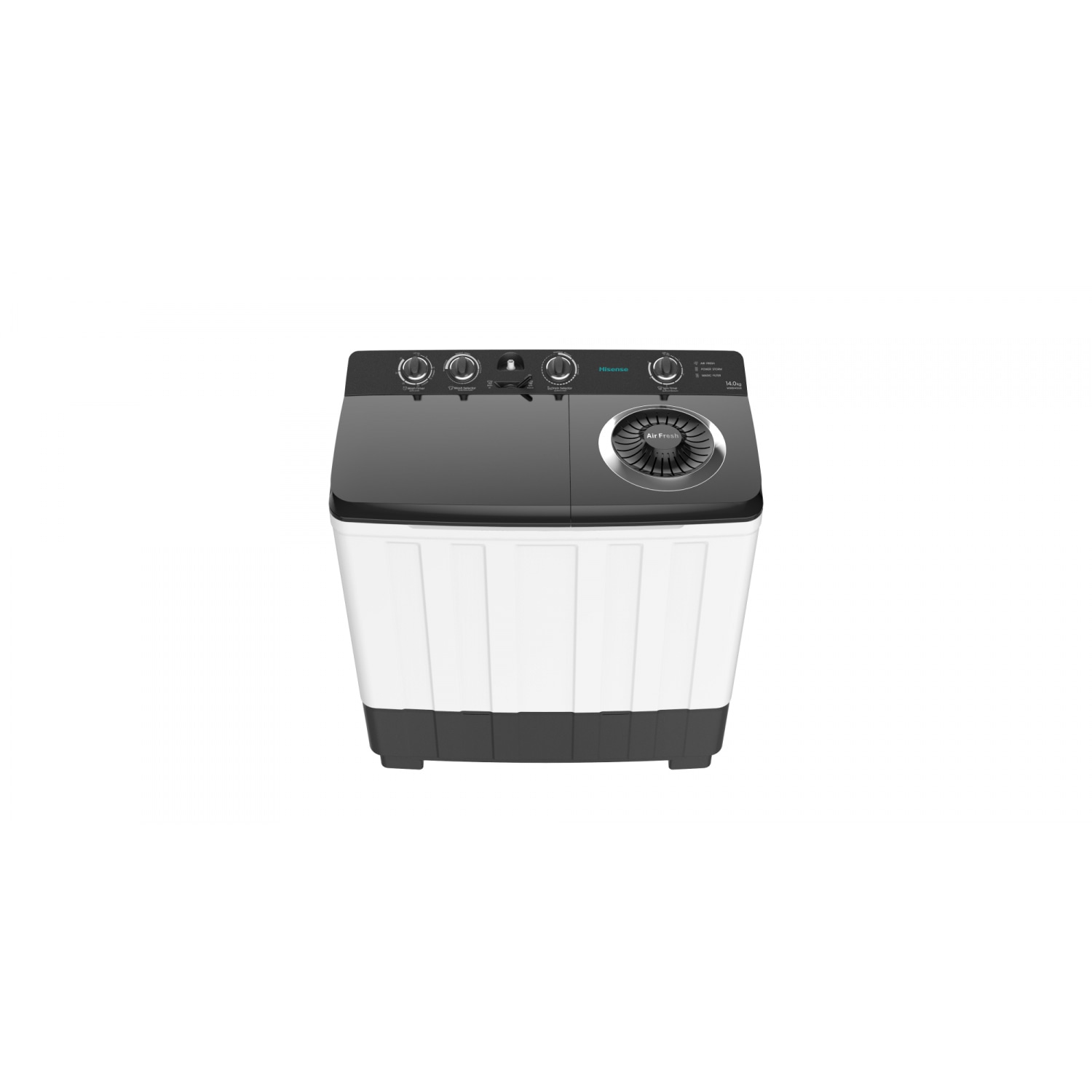 HISENSE เครื่องซักผ้า 2 ถัง ขนาด 14 กก รุ่น WSRB1413UB  สีเทา