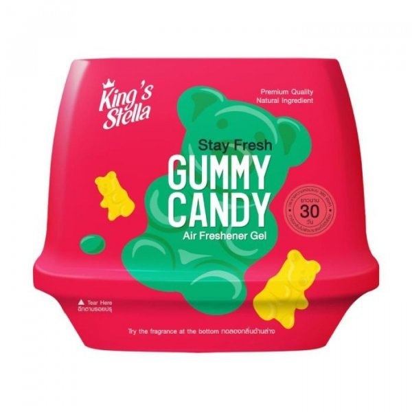 KINGS STELLA เจลปรับอากาศ สเตย์เฟรชแอร์ เฟชรเชนเนอร์ กลิ่นกัมมี่แคนดี้   180 กรัม