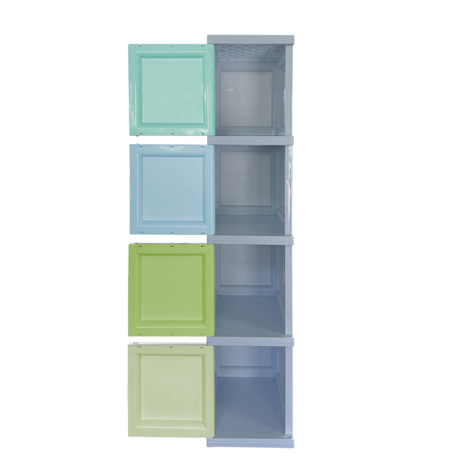 GOME ตู้พลาสติกบานเปิด 4 ชั้น 50x35x161 ซม. รุ่น Tower Box w5 สีพลาสเทล V2