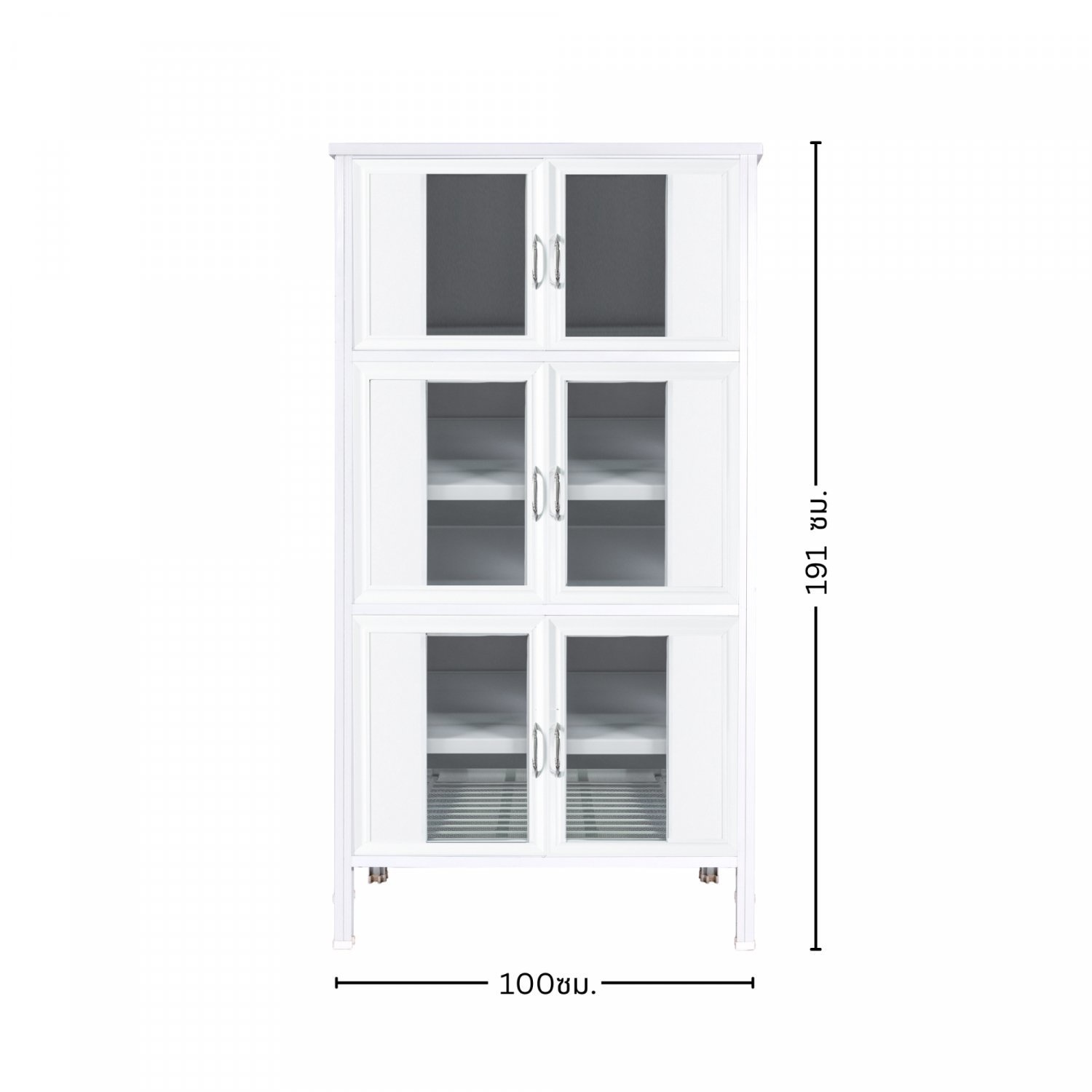 CLOSE ตู้กับข้าวอลูมิเนียม SHIRO-100 ขนาด 100x50x176 ซม. สีขาว