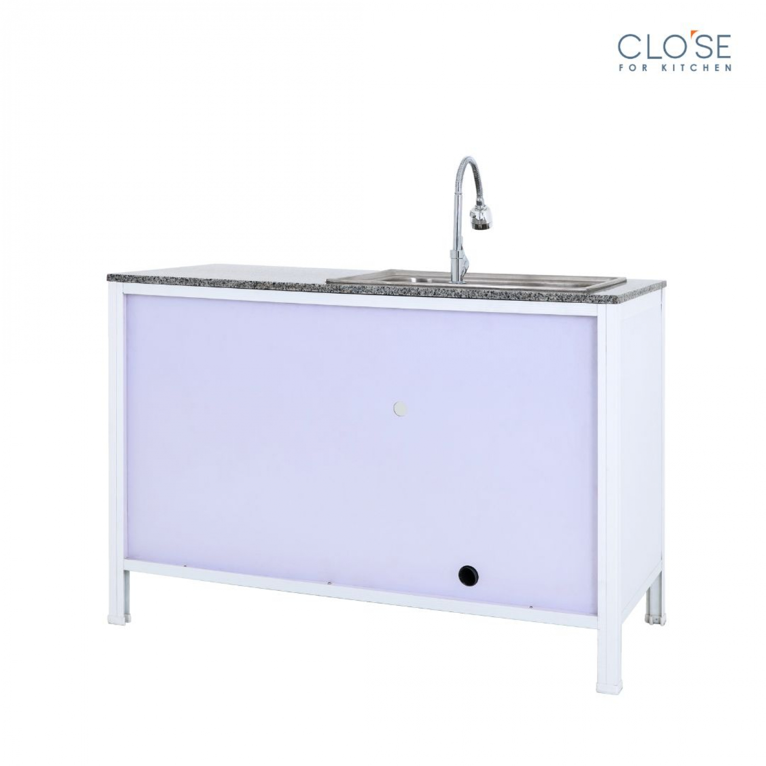 CLOSE เคาน์เตอร์อ่างซิงค์โครงอลูฯ ท๊อปหินแกรนิต รุ่น  Glory-NC124 ขนาด 120.5 x 56 x 82.5 ซม. สีขาว