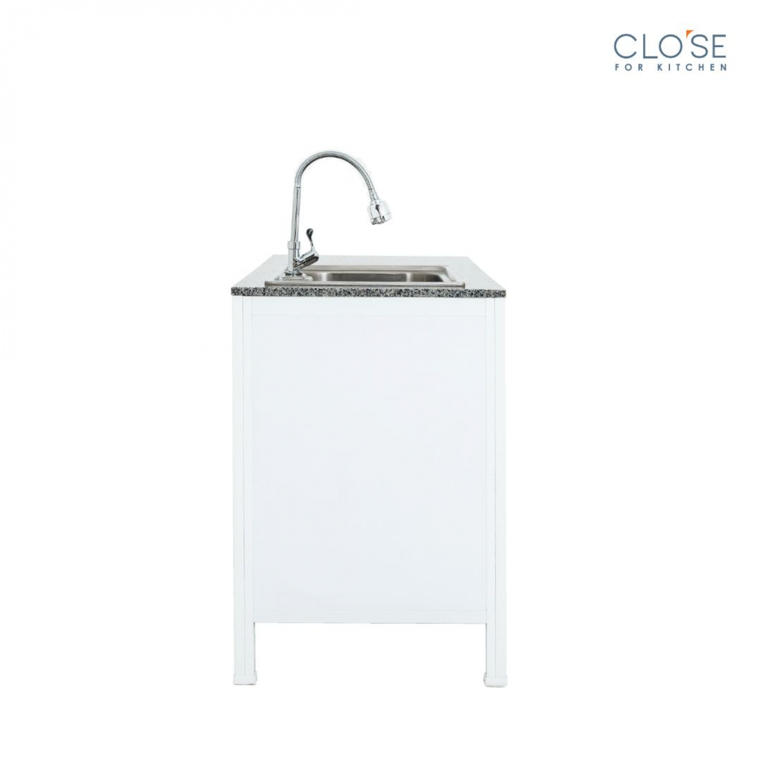 CLOSE เคาน์เตอร์อ่างซิงค์โครงอลูฯ ท๊อปหินแกรนิต รุ่น  Glory-NC124 ขนาด 120.5 x 56 x 82.5 ซม. สีขาว