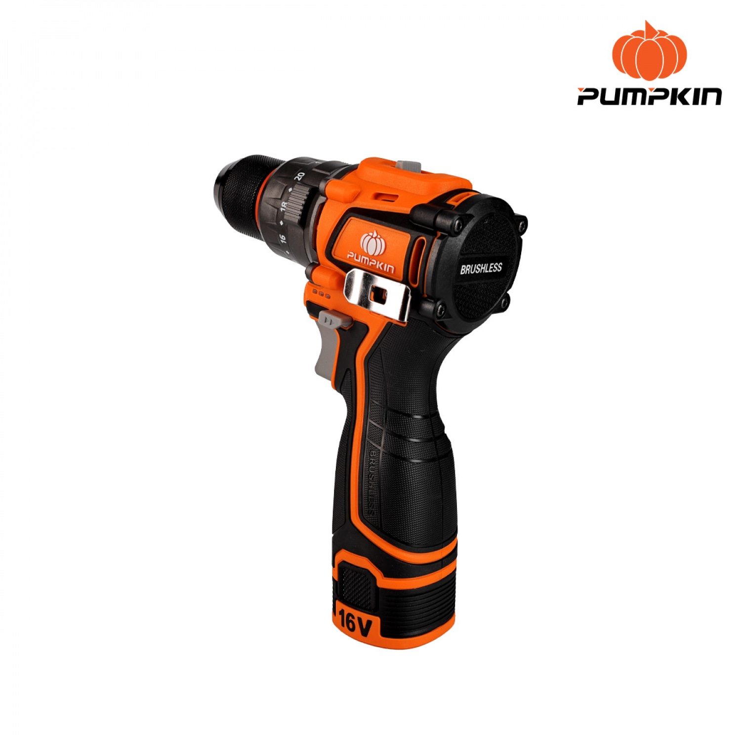 PUMPKIN สว่านกระแทกไร้สาย 53Nm ขนาด 10mm Compact ไร้แปรงถ่าน 16V Li-ion รุ่น EC-1053IMDBL-201K (50477)