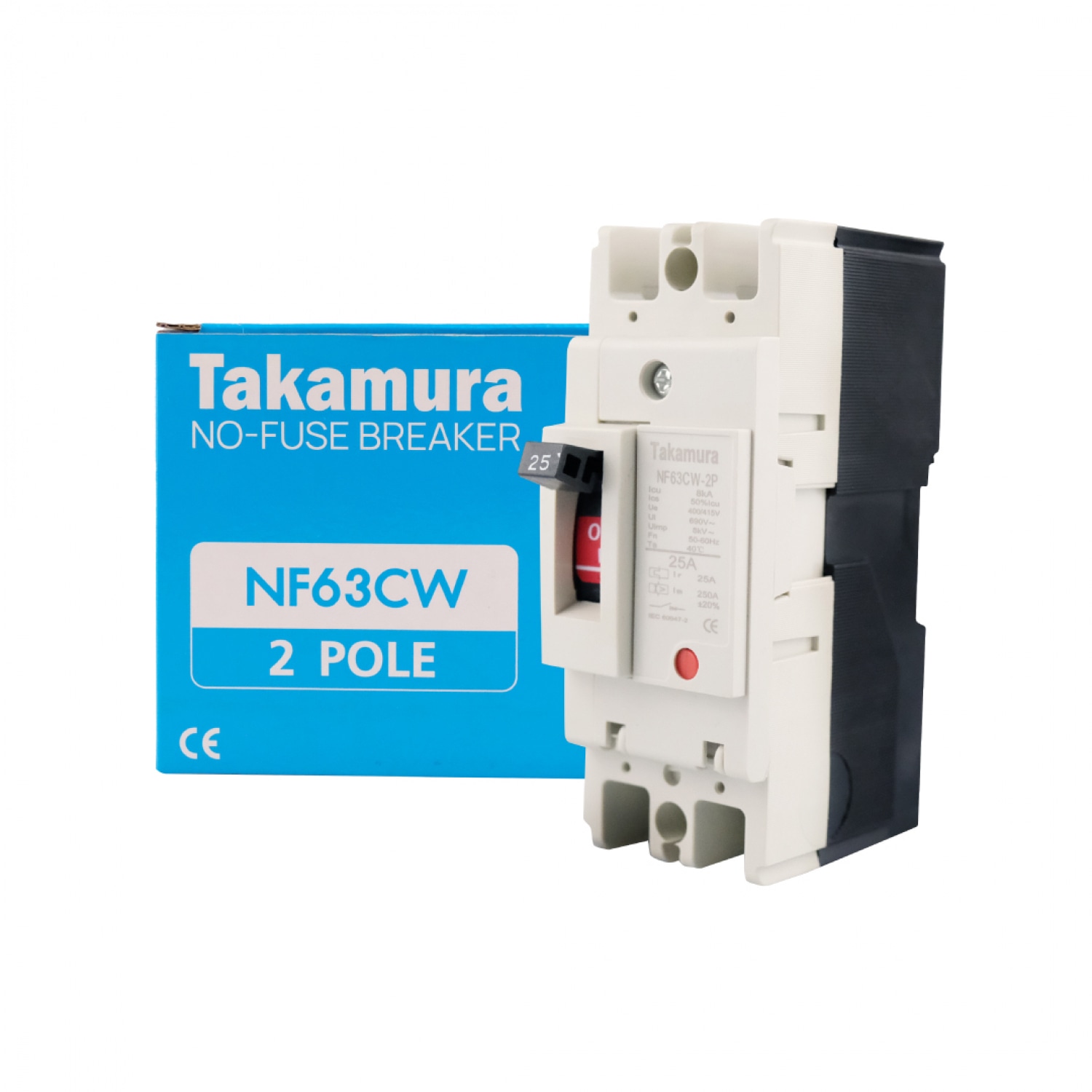 TAKAMURA ออโต้เบรกเกอร์  รุ่น TNF63CW-2P25A-MT สีครีม