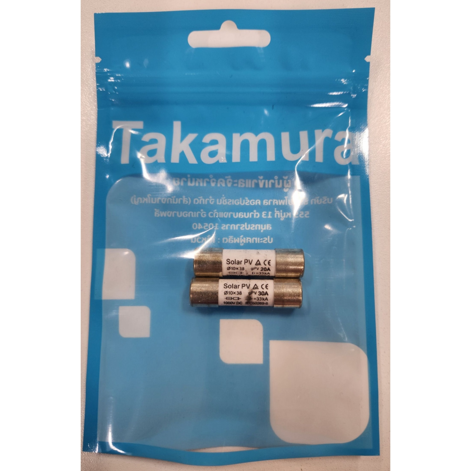 TAKAMURA ฟิวส์ DC ขนาด 10x38มิล รองรับแรงดัน 1000โวลต์ 25A รุ่น TDC-F25-MT  ( 2Pcs./Pack)