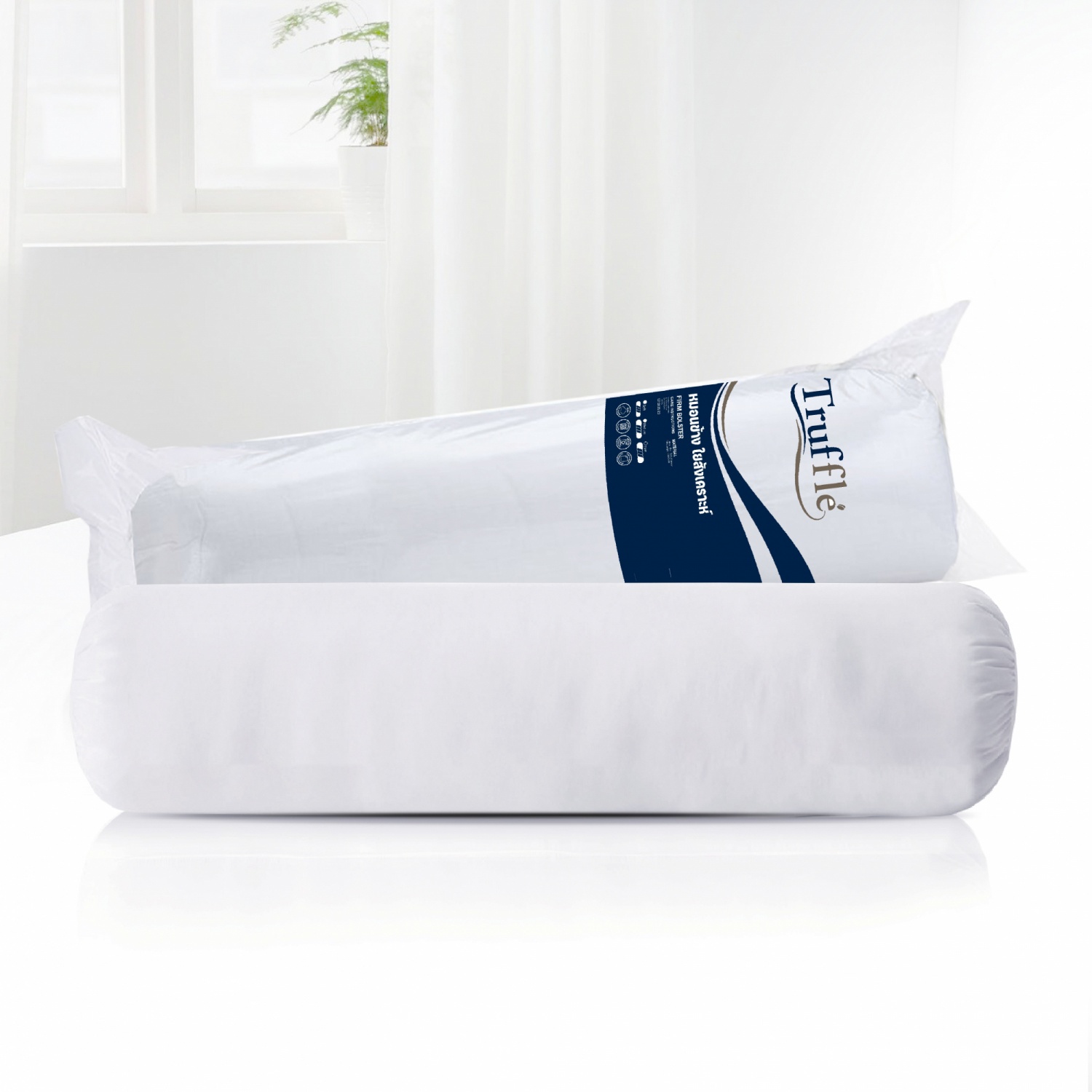 TRUFFLE หมอนข้างใยสังเคราะห์ รุ่น Firm ขนาด 14x42 นิ้ว (เส้นใย 1000 กรัม) สีขาว 