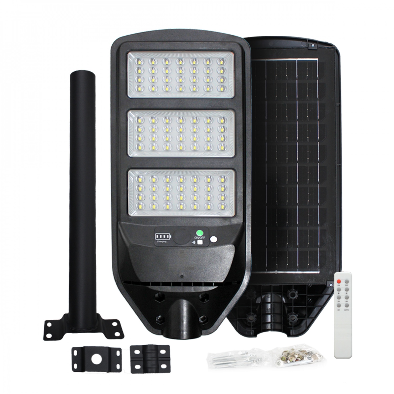 V.E.G.lighting โคมไฟถนนโซล่าเซลล์ 200W แสงขาว รุ่น ZQ-CJ2 สีดำ