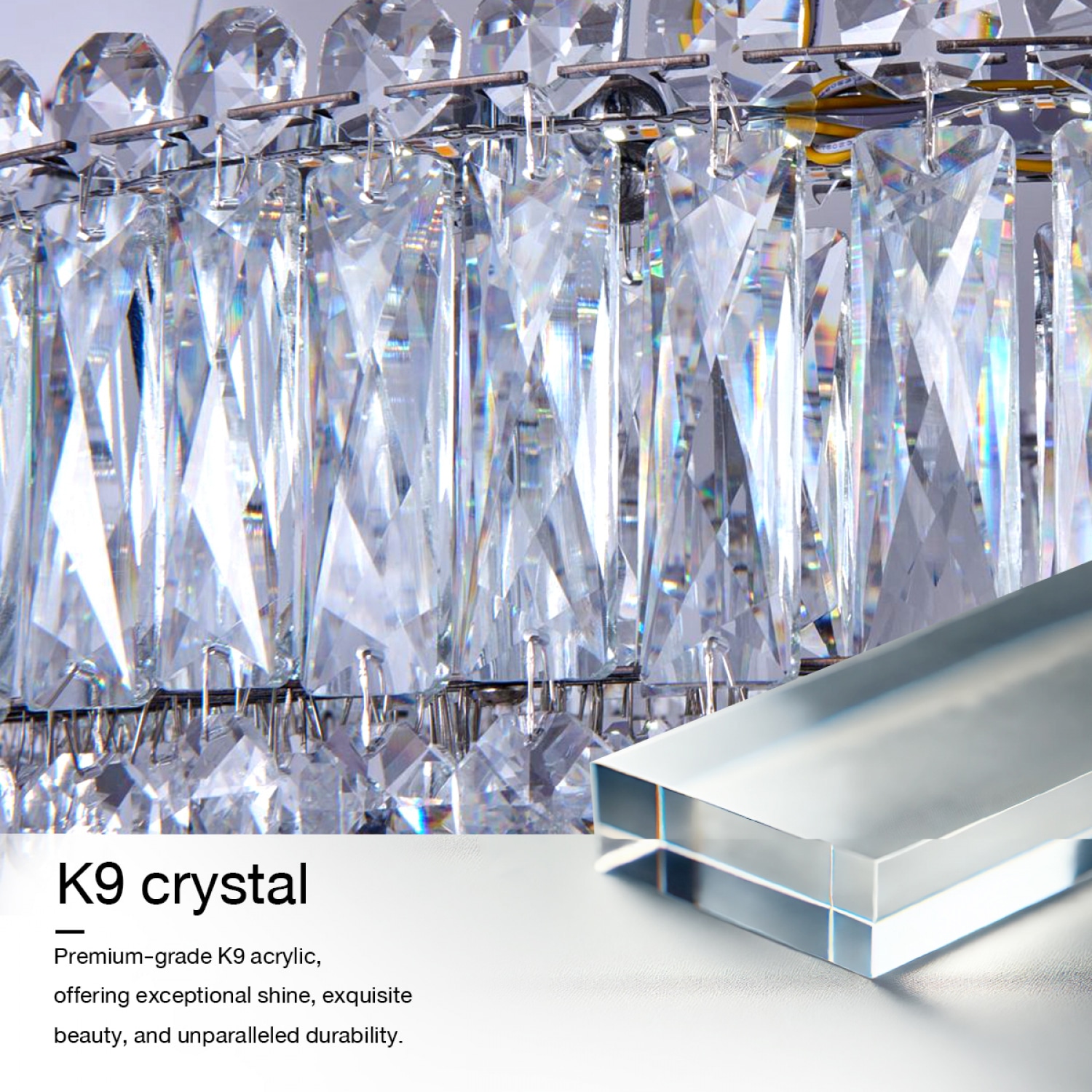 EILON โคมแชนเดอเลียร์ 56Wx2  รุ่น 562-600/CH ปรับแสงได้ 3 แสง