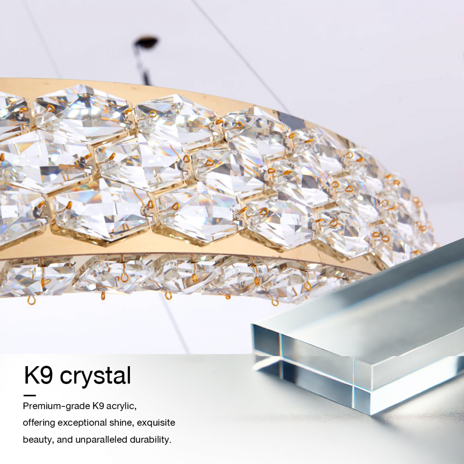 EILON โคมแชนเดอเลียร์ 51Wx2  รุ่น 568-800/GD ปรับแสงได้ 3 แสง