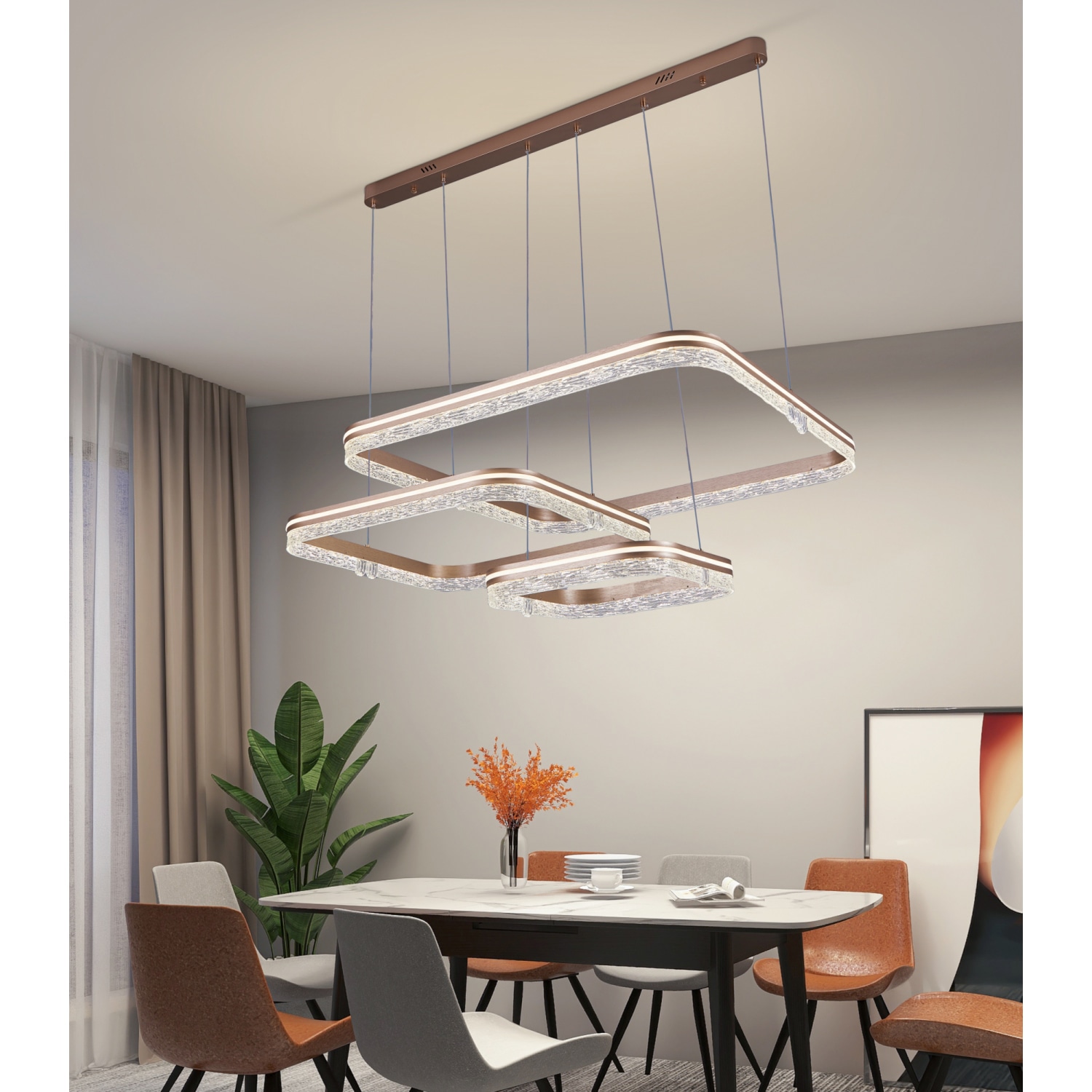 EILON โคมแชนเดอเลียร์ 239Wx2 รุ่น F6314-4+6+8 ปรับแสงได้ 3 แสง