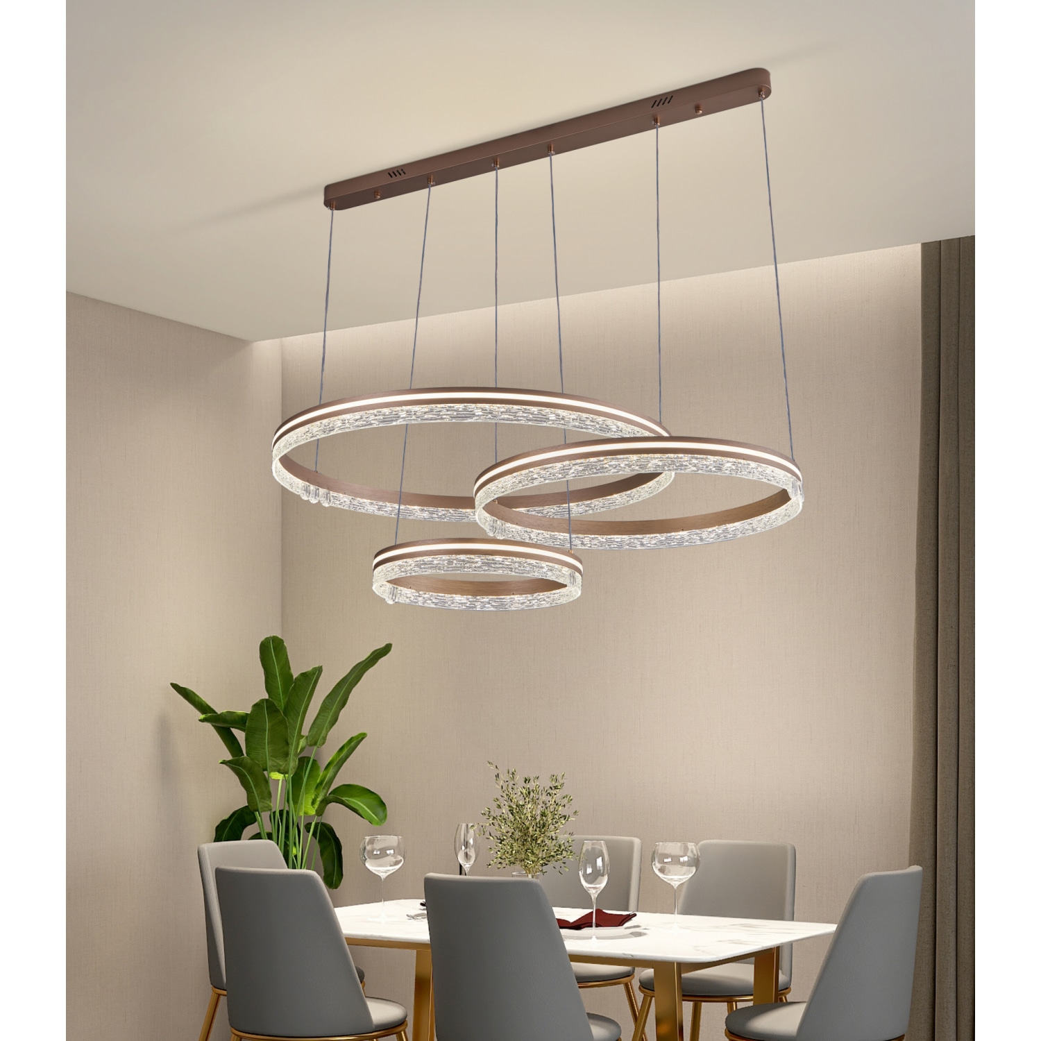 EILON โคมแชนเดอเลียร์ 203Wx2 รุ่น 6337-4+6+8 ปรับแสงได้ 3 แสง